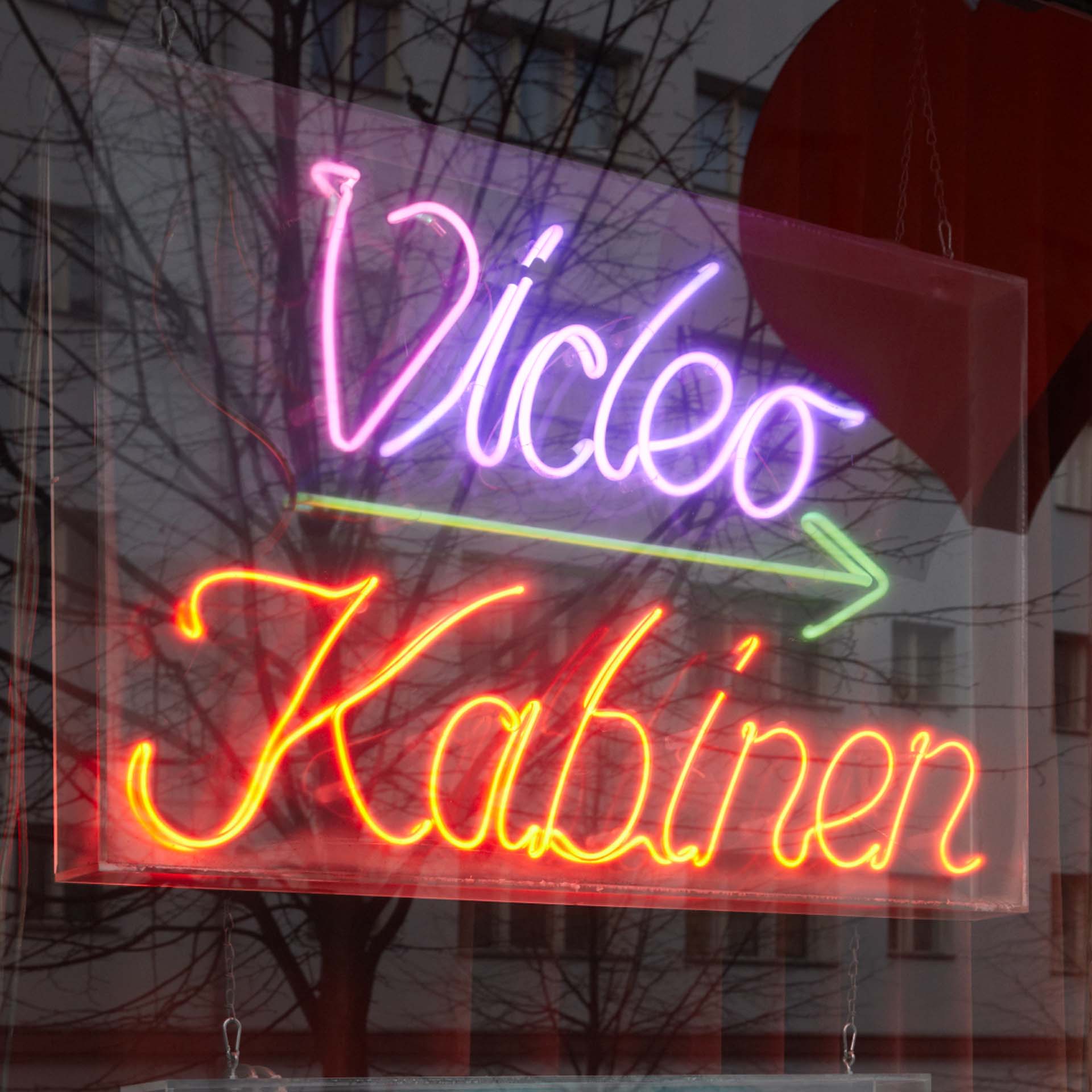 Neon-Schild Video Kabinen